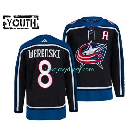 Dětské Hokejový Dres Columbus Blue Jackets ZACH WERENSKI 8 Adidas 2022-2023 Reverse Retro Námořnictvo Authentic